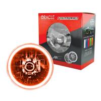Headlights and Components - Headlight Bulbs - Oracle Lighting Technologies - Oracle Lighting Technologies Sealed Beam Headlight 7" OD Halo LED Ring Requires H4 Bulb - Glass/Plastic - Amber
