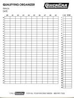 QuickCar Qualifying Organizer Sheets (50 Pack)