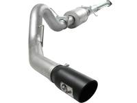 aFe Power ATLAS 4" Aluminized Cat-Back Exhaust System - Ford F-150 11-14 EcoBoost 3.5L - 304 SS Black Tip - Ford F-150 11-14 EcoBoost 3.5L - 304 SS Black Tip