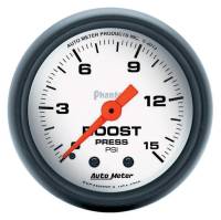 Auto Meter 2-1/16" Phantom Boost Gauge - 0-15 PSI