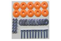 Dominator Racing Products Flathead Countersunk Bolt Kit Countersunk Washers/Nuts - Orange