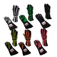 RJS Racing Equipment - RJS Double Layer Skeleton Gloves - Lime Green - Medium - Image 2