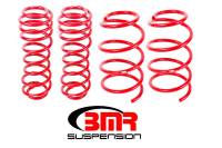 Ford Mustang (5th Gen) Suspension - Ford Mustang (5th Gen) Coil Springs - BMR Suspension - BMR Suspension Lowering Springs - 1.5" Drop - Red - 2005-14 Mustang