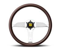 Steering Wheels and Components - Street Performance / Tuner Steering Wheels - Momo - Momo Super Grand Prix Steering Wheel - 350mm - Mahogany Wood / Chrome Spokes