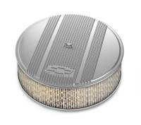 Holley 14" x 4" Air Cleaner Kit Holley GM Finned "Bowtie" Polished Finish w/paper filter