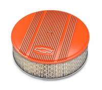 Holley 14" x 4" Air Cleaner Kit Holley GM Finned "Bowtie" Factory Orange Finish w/Paper Filter