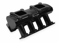 Holley Sniper EFI Sniper Hi-Ram Fabricated Intake Manifold LS7 2x4 EFI + Fuel Rail Kit Black with Sniper EFI logo