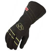 Simpson Hi-Vis Gloves - Black w/ Yellow Trim - X-Small