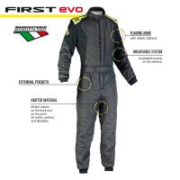 OMP Racing - OMP First Evo Suit - Silver/ Black - 56 - Image 3