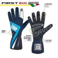 OMP Racing - OMP First Evo Gloves - Blue/Cyan - Large - Image 2
