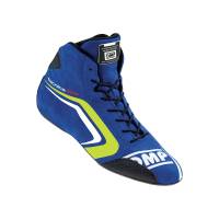 OMP Racing Shoes - OMP Tecnica Evo Shoes - $229 - OMP Racing - OMP Tecnica EVO Shoes - Blue/Fluo Yellow - Size 47