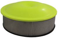 Air Cleaner Assembly Components - Air Cleaner Bases & Lids - Dirt Defender Racing Products - Dirt Defender Air Cleaner Top - Plastic - 14" Diameter - Neon Yellow