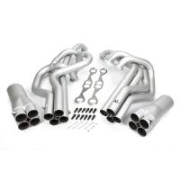 Howe Racing Enterprises - Howe Chevy Crossover Late Model Headers - SB Chevy STD Port - Tube Size: 1-3/4" / 1-7/8" - 3-1/2" Collectors - Image 1