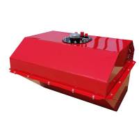 RCI Fuel Cells - RCI Circle Track Fuel Cells - RCI - RCI Dirt Works 32 Gallon Tear Drop Fuel Cell -10AN Pickup - Red Steel Can
