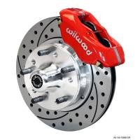 Wilwood Engineering - Wilwood Forged Dynalite Pro Series Front Brake Kit - Red Powder Coat Caliper - SRP Drilled & Slotted Rotor - 67-72 Camaro/Nova Drilled - Image 2