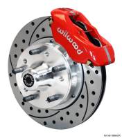 Wilwood Engineering - Wilwood Forged Dynalite Pro Series Front Brake Kit - Red Powder Coat Caliper - SRP Drilled & Slotted Rotor - 67-72 Camaro/Nova Drilled - Image 3