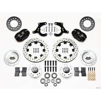 Wilwood Dynalite Pro Series Front Brake Kit - Black - SRP Drilled & Slotted Rotor - 55-57 Chevy