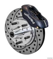 Wilwood Engineering - Wilwood Forged Dynalite Pro Series Front Brake Kit - Black Anodized Caliper - SRP Drilled & Slotted Rotor -Mopar A/B/E Bodies - Image 3