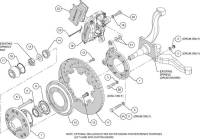 Wilwood Engineering - Wilwood Forged Dynalite Big Brake Front Brake Kit (Hub) - Red - 12.19" Drilled / Slotted Rotor - 1965-69 Mustang - Image 5