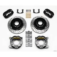 Wilwood Forged Dynalite Rear Parking Brake Kit - Black Anodized Caliper - SRP Drilled & Slotted Rotor - Big Ford New Style 2.5" Offset One Piece