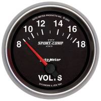 Auto Meter 2-5/8 Gauge Voltmeter 18V Electric Sport-Comp