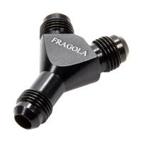 Fuel System Fittings, Adapters and Filters - Fuel Blocks - Fragola Performance Systems - Fragola -06 AN x Dual #4 Male Y- Fitting Black