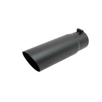 Gibson Performance Exhaust - Gibson Black Ceramic Single Wall Angle Exhaust Tip