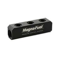 Distribution and Y-Block Adapters - Distribution Blocks - MagnaFuel - MagnaFuel 3-Port Fuel Log for Holley 12-803 Regulators