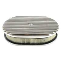 Racing Power Polished Aluminum 12X2 All Finned Air Cleaner Kit Paper