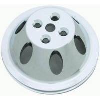 Racing Power Polished Aluminum SB Chevy Single Groove Pulley