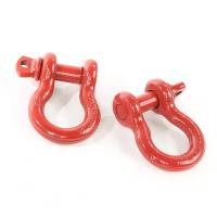Winches and Components - Shackles - Rugged Ridge - Rugged Ridge D-Ring Shackles 3/4-Inc h Red Steel Pair