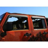 Rugged Ridge Window Visors Matte Black 4 Door 07-18 Jeep Wrangler