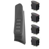 Ignition & Electrical System - Switch Panels and Components - Rugged Ridge - Rugged Ridge A-Pillar 4 Switch Pod Kit Black LHD 11-18 Wrangler