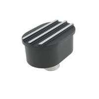Specialty Products Breather Cap Push-In Oval Finned Black Aluminum