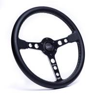 MPI - MPI Autodromo 70 Steering Wheel - 14" Diameter - 3-Spoke - 25 mm Dish - Leather Grip - Black