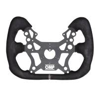 Steering Components - NEW - Steering Wheels and Components - NEW - OMP Racing - OMP 310 GT Steering Wheel - 315 mm Diameter - 6 Spoke - Flat - Suede Leather Grip - Aluminum - Black