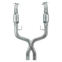 Pypes Exhaust X-Pipe w/ Catalyic Converters - 2-1/2" Diameter - Long Tube Headers - Stainless Ford Modular - Mustang 2005-10