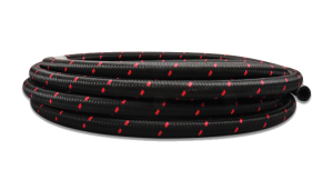 AN High Performance Hose - Nylon Braided Hose - Vibrant Performance Black/Red Nylon Braided Lightweight Flex Hose