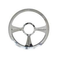 Billet Specialties GTX01 Half Wrap Steering Wheel - Polished - 3-Spoke - 14 in. Diameter