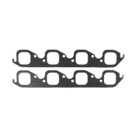 Exhaust Header and Manifold Gaskets - BB Ford / FE Header Gaskets - Clevite Engine Parts - Clevite Header Gasket - 2.020 x 2.070" Rounded Rectangle Port - Steel - Core Graphite - BB Ford (Pair)
