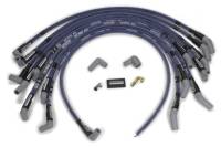 Moroso Ultra 40 Spiral Core Spark Plug Wire Set - 8.65 mm - Sleeved - Blue - 135 Degree Plug Boots - HEI Style Terminal - BB Ford