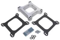 Hamburger's Performance Products - Hamburger's Performance Carburetor Spacer - 1-1/2" Thick - Open - Holley 4-BBL - Gasket / Hardware Included - Aluminum - Clear Anodized