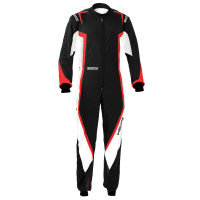 Sparco Kerb Karting Suit - Black/White/Red - Size X-Small