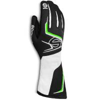 Sparco Tide K Karting Glove - Black/White/Green - Size: Medium / 10 Euro