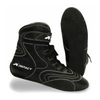 Impact Shoe - Nitro Drag - Driving - Mid-Top - SFI 3.3/20 - FIA Approved - Rubber Sole - Leather Outer - Black - Size 8-1/2 (Pair)