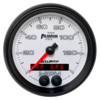 Auto Meter Phantom Speedometer - 140 MPH - Electric - Analog - 3-3/8" Diameter - GPS Tracking - White Face