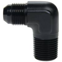 Allstar Performance 90° Adapter - 8 AN Male to 1/2" NPT Male - Aluminum - Black Anodize