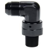 Allstar Performance 90° Adapter - 4 AN Male to 1/4" NPT Male - Swivel - Aluminum - Black Anodize