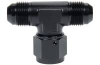 AN to AN Fittings and Adapters - Male AN Flare Tee to Female AN on Branch Adapters - Allstar Performance - Allstar Performance Tee Adapter - 4 AN Male x 4 AN Male x 4 AN Female Swivel - Black Anodize