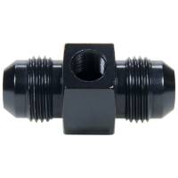Adapter - Fuel Pressure Take Off Adapters - Allstar Performance - Allstar Performance Gauge Adapter - Straight - 6 AN Male to 6 AN Male - 1/8" NPT Gauge Port - Aluminum - Black Anodize